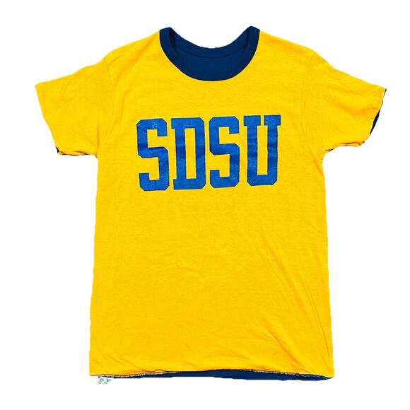 Vintage Champion SDSU South Dakota State Reversible Tee 70s Medium USA - Picture 2 of 15